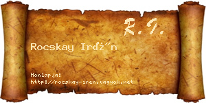 Rocskay Irén névjegykártya
